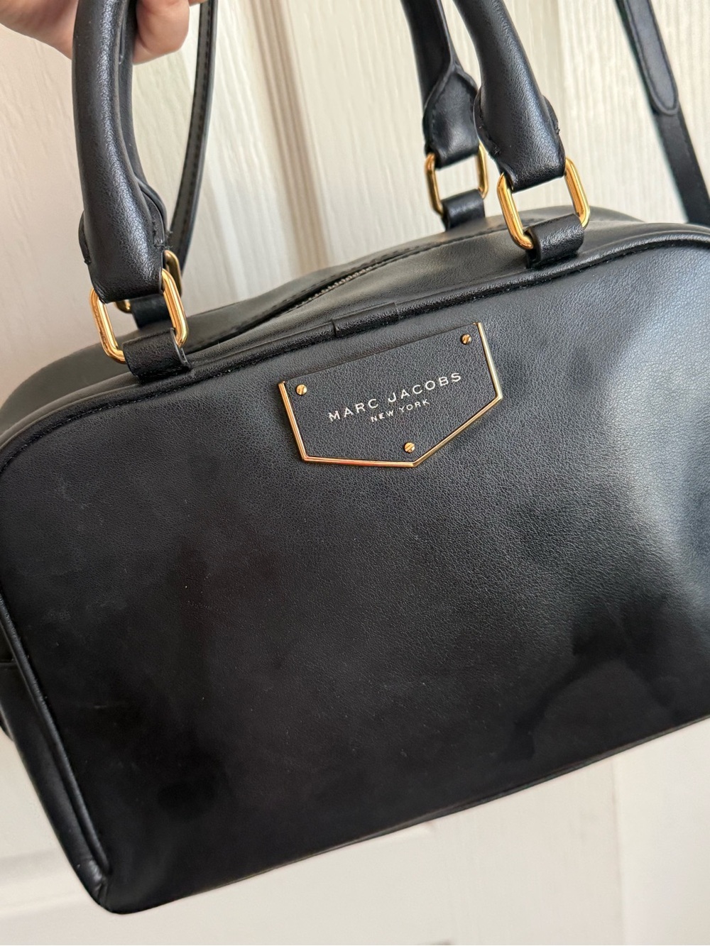 Marc Jacobs Black Leather Top-Handle Satchel Crossbody - Picture 5 of 14